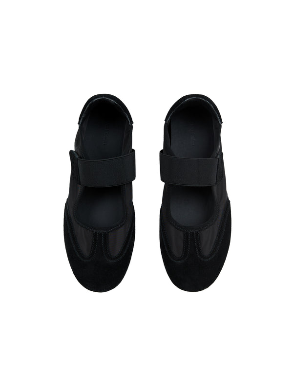 Suede Leather Mary Jane Flats | Adjustable Velcro Strap | Ballet Sneaker Silhouette | Women Shoes | MRS Studios