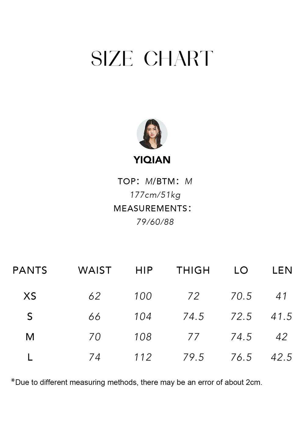 Size chart for Washed Cotton Casual Shorts