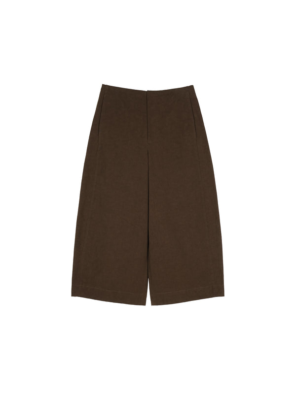 Pima Cotton Normandie Linen Cocoon Pants | Salt-Shrunk Crinkle Texture | Three-Panel Tapered Cocoon Cut | Women Trousers | MRS Studios