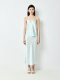 Japanese Acetate Camisole and Fishtail Skirt Set | Pleated Satin Finish | Bias-Cut Drape | Women Set | MRS Studios