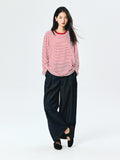 Raw Denim Wide-Leg Jeans | Half-Elastic Waist | Pleated Front | Women Jeans | MRS Studios