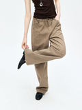 Relaxed Corduroy Long Pants | Elastic Waist Vintage Slimming Silhouette | Women Trousers | MRS Studios