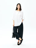 Japanese Cotton Top Pants and Skirt Set | Square Neck Mid-Sleeve | Drawstring Waist | Women Set | MRS Studios