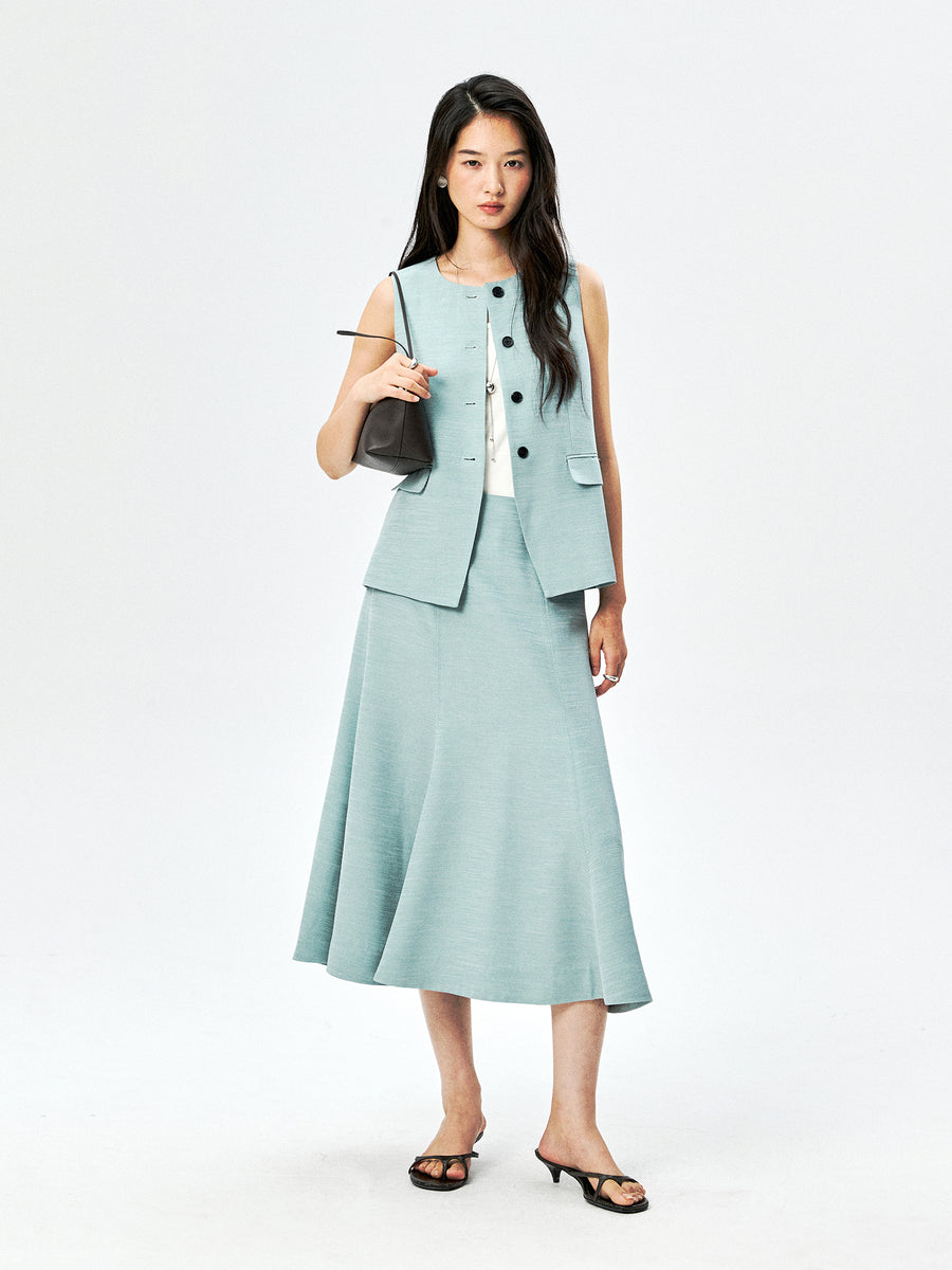 Vest & Fishtail Skirt, view 4