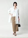 Wool Mulberry Silk Pencil Skirt | High-Waist Straight Cut | Hidden Back Vent | Women Skirt | MRS Studios