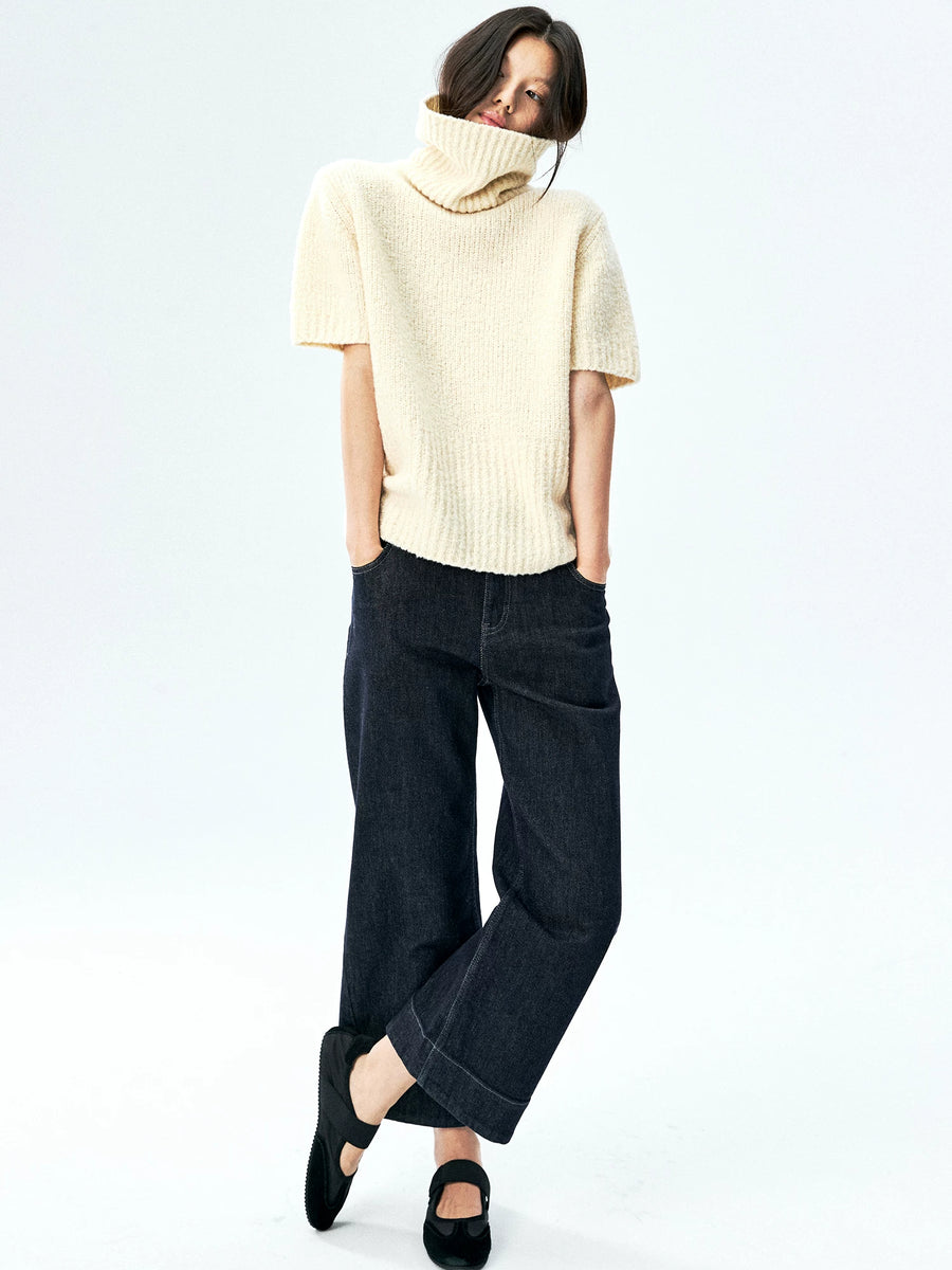 Reactive-Dyed Stretch Denim Straight Jeans, view 5