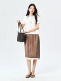 Ribbed Slub Cotton Tee | Slim Fit | Small Round Neck | Women Top | MRS Studios