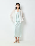 Lyocell Cupro Sheer Sun-Protection Shirt | Back-Shirred Detail | Micro-Crinkle Texture | Women Shirt | MRS Studios
