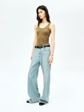 Seamless Wide-Leg Cotton Jeans | Soft Denim Construction | Floor-Length Silhouette | Women Jeans | MRS Studios