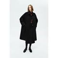 Structured Notched Lapel Wool Coat | Double-Faced Wool | Vintage Gold Button | A-Line Silhouette | Women Coat | MRS Studios