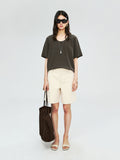 Vintage-Wash Bermuda Denim Shorts | Five-Pocket Workwear Cut | Knee-Length Bermuda Silhouette | Women Jeans | MRS Studios