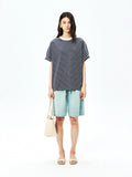 Cotton Denim Trousers Shorts and Skirt Set | Drawstring Elastic Waist | Washed Finish | Women Bottoms | MRS Studios