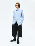 Italian TESEO Silk Stripe Shirt | Classic Collar with Shell Buttons | Women Blouse | MRS Studios