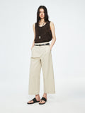 Vintage Linen Straight-Leg Trousers | Curved Banana-Cut Silhouette | Cropped 9/10 Length | Women Trousers | MRS Studios