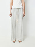 French Linen Knit Cardigan and Pants Set | Two-Tone Melange Yarn | Relaxed Lounge Fit | Women Set | MRS Studios