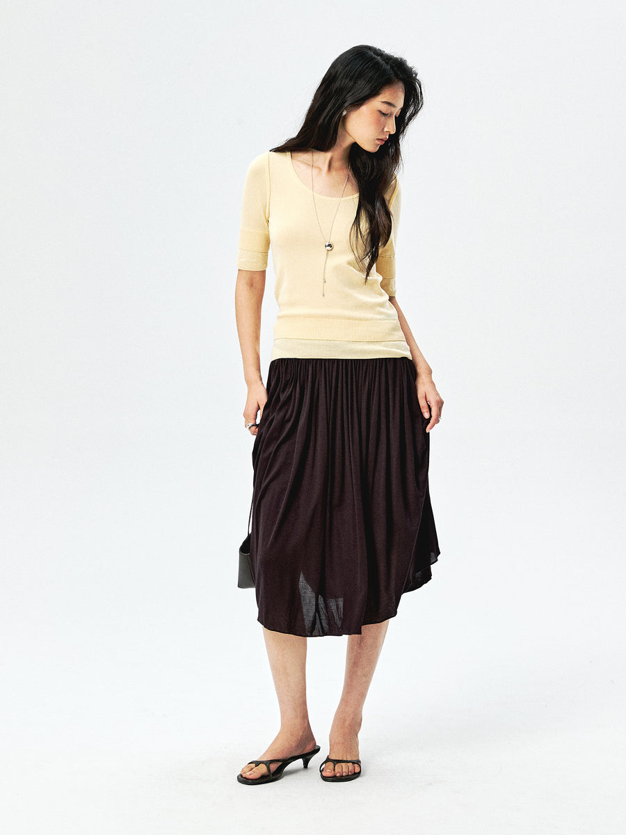 Modal Silk Tee & Full Skirt, view 5