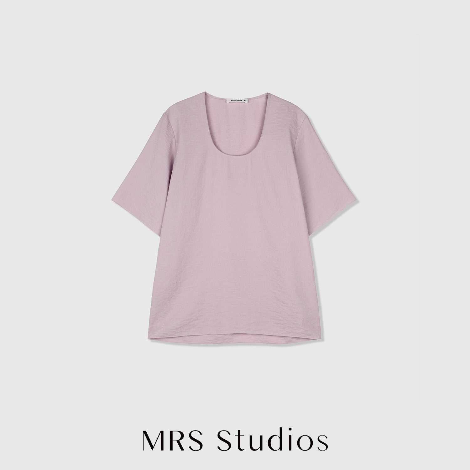 Dry Silk Mulberry Silk Short-Sleeve Top | Egg-Shaped Neckline | Minimalist Relaxed Cut | Women Top | MRS Studios