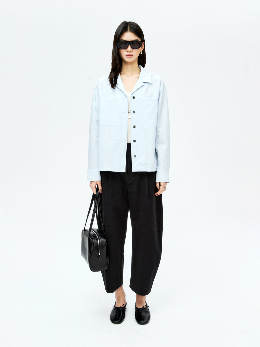 Korean Cotton Cuban Collar Shirt & Shorts Set, view 7
