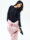 Lyocell Snowflake-Texture Top | Relaxed H-Line Cut | Semi-Sheer Long Sleeve | Women Top | MRS Studios