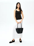 Calf Leather Litchi-Grain Tote | Minimalist Underarm Silhouette | Suede-Lined Interior | Women Bag | MRS Studios