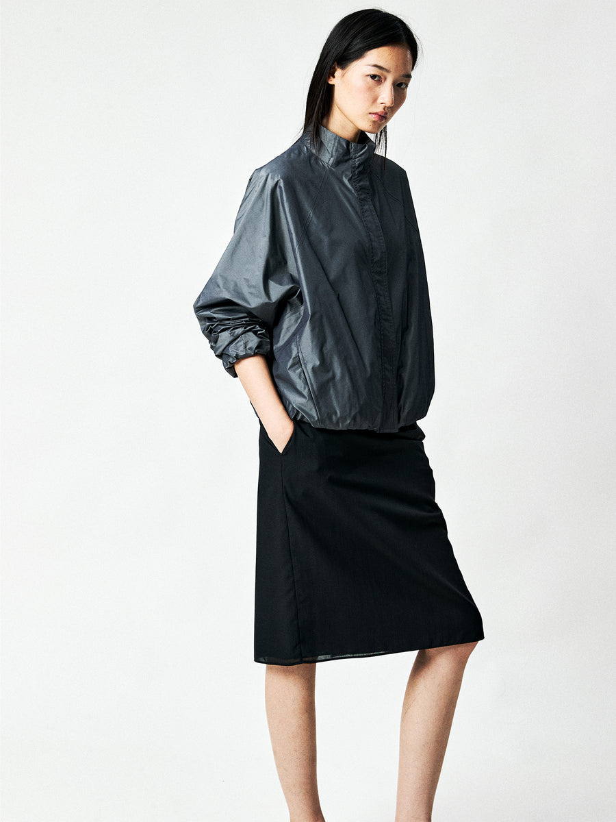 Italian Como Silk Blend Stand Collar Jacket
