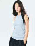 Cotton-Silk Racerback Tank | Ribbed Stretch | Slimming Round Neck | Women Top | MRS Studios