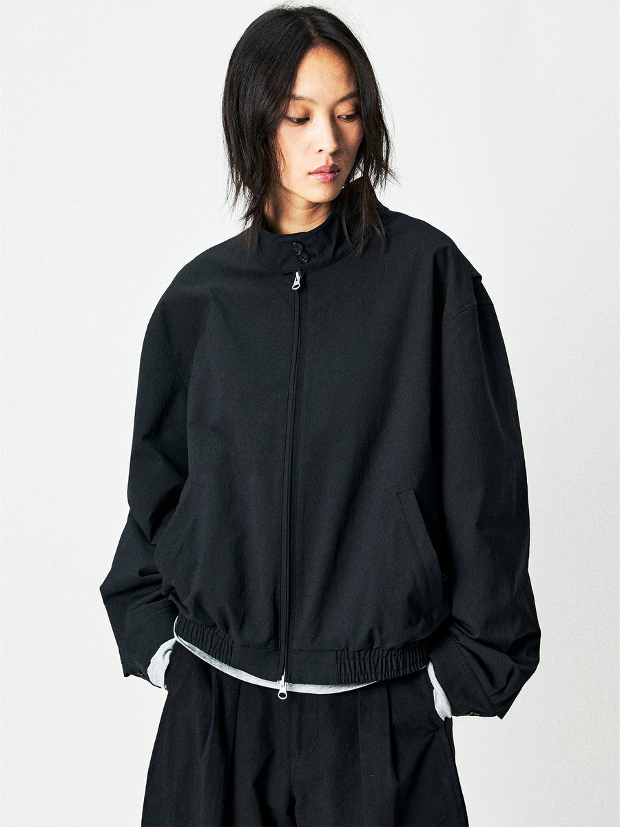 Oxford-Texture Harrington Jacket