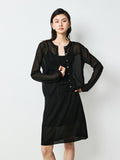 Viscose Nylon Knit Cardigan and Skirt Set | Sheer Airy Hand | H-Line Silhouette | Women Set | MRS Studios
