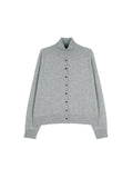 High Neck Wool Cashmere Sweater | Relaxed Faux Cardigan | Special Design | Women Knitwear | MRS Studios
