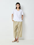 Cotton Hemp Yarn-Dyed Stripe Pants | Salt-Shrunk Crinkle Texture | Drawstring Elastic Waist | Women Pants | MRS Studios