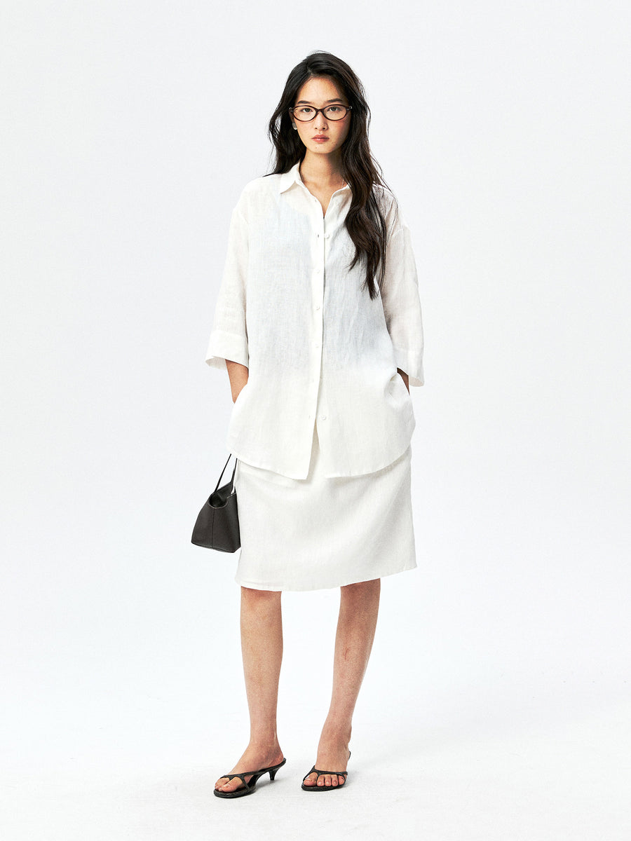 Japanese Linen Shirt, Skirt & Cropped Pants, view 5