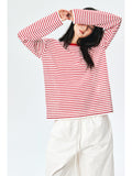 Linen-Cotton Knit Overshirt | Breathable Sun Protection | Relaxed Drop-Shoulder Stripe | Women Top | MRS Studios