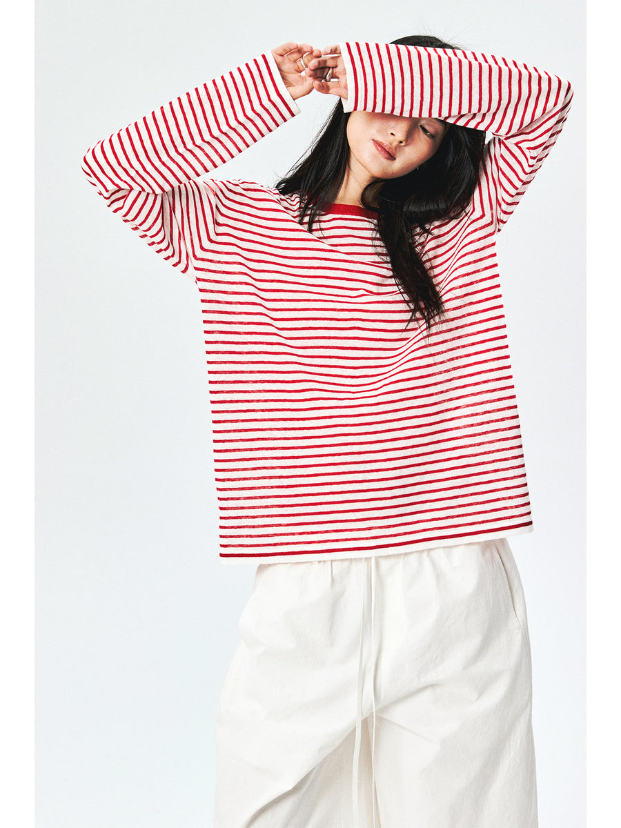 Linen-Cotton Knit Overshirt, view 6