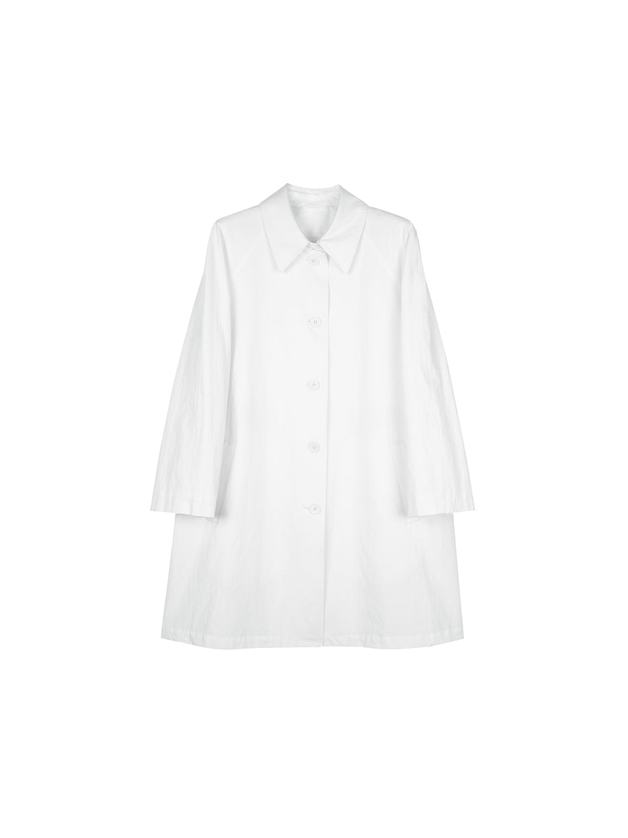 Cotton Hemp Single-Breasted Trench Coat, view 4