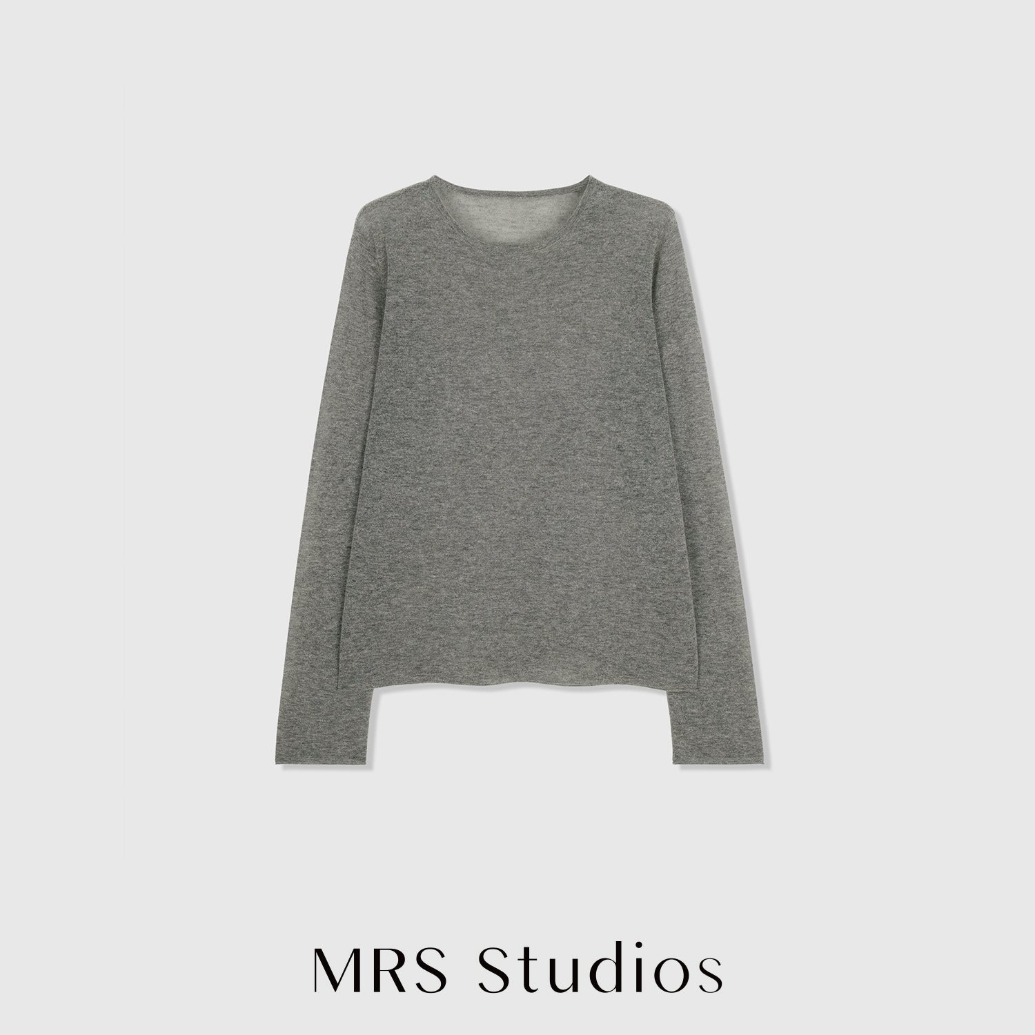 Airy Wool Cashmere Knit Pullover | Ultra Fine Lightweight Layering Top | Crew Neck Women Sweater | MRS Studios