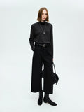 Eco-Wash Wide Leg Cropped Jeans | Fleece Lined | Shifted Side Seam Design | Women Jeans | MRS Studios