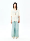 Cotton Denim Trousers Shorts and Skirt Set | Drawstring Elastic Waist | Washed Finish | Women Bottoms | MRS Studios