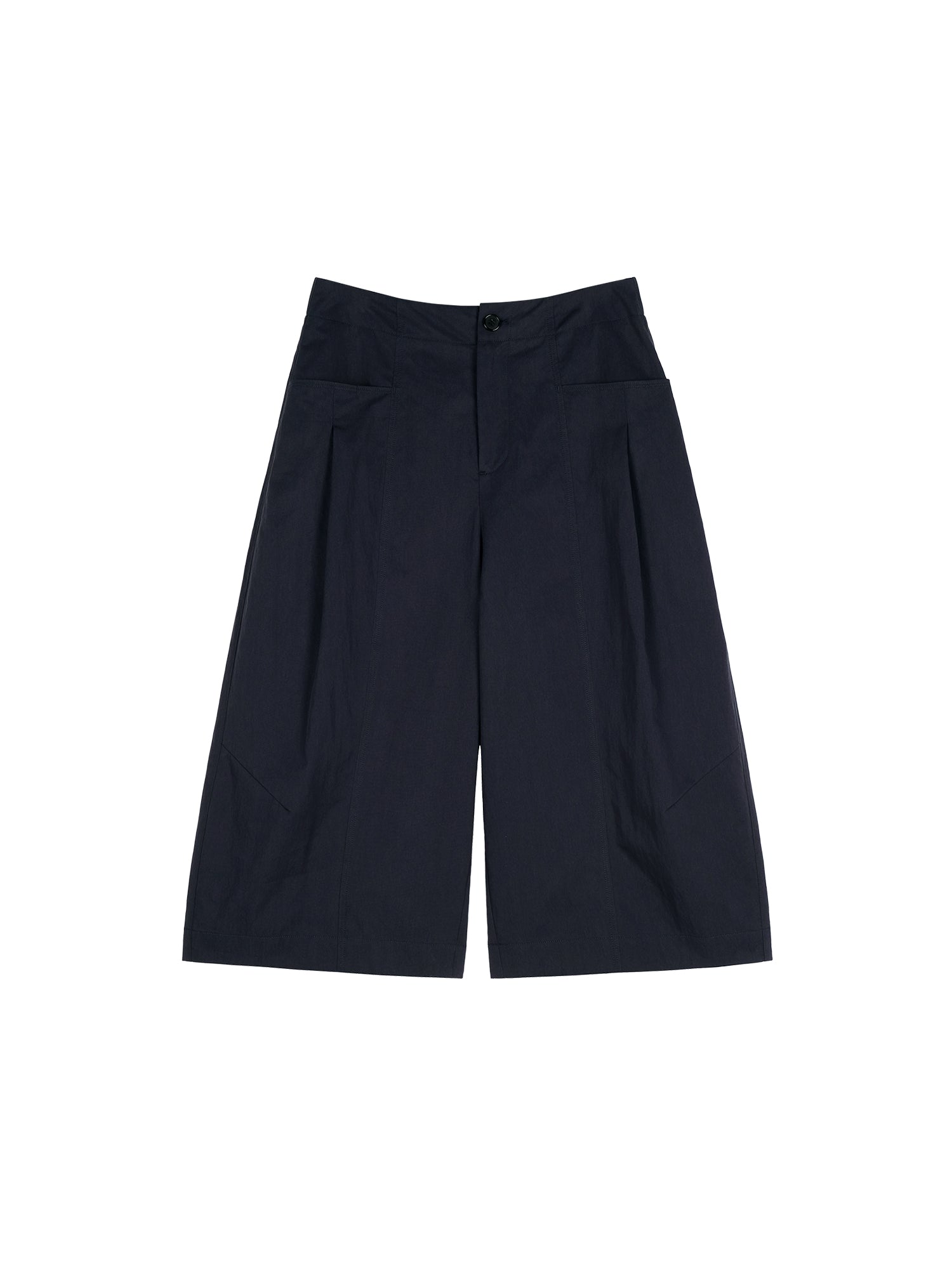 Cotton Nylon Pleated Trousers | Semi-Elastic Waist | Cropped Newsboy | Women Pants | MRS Studios