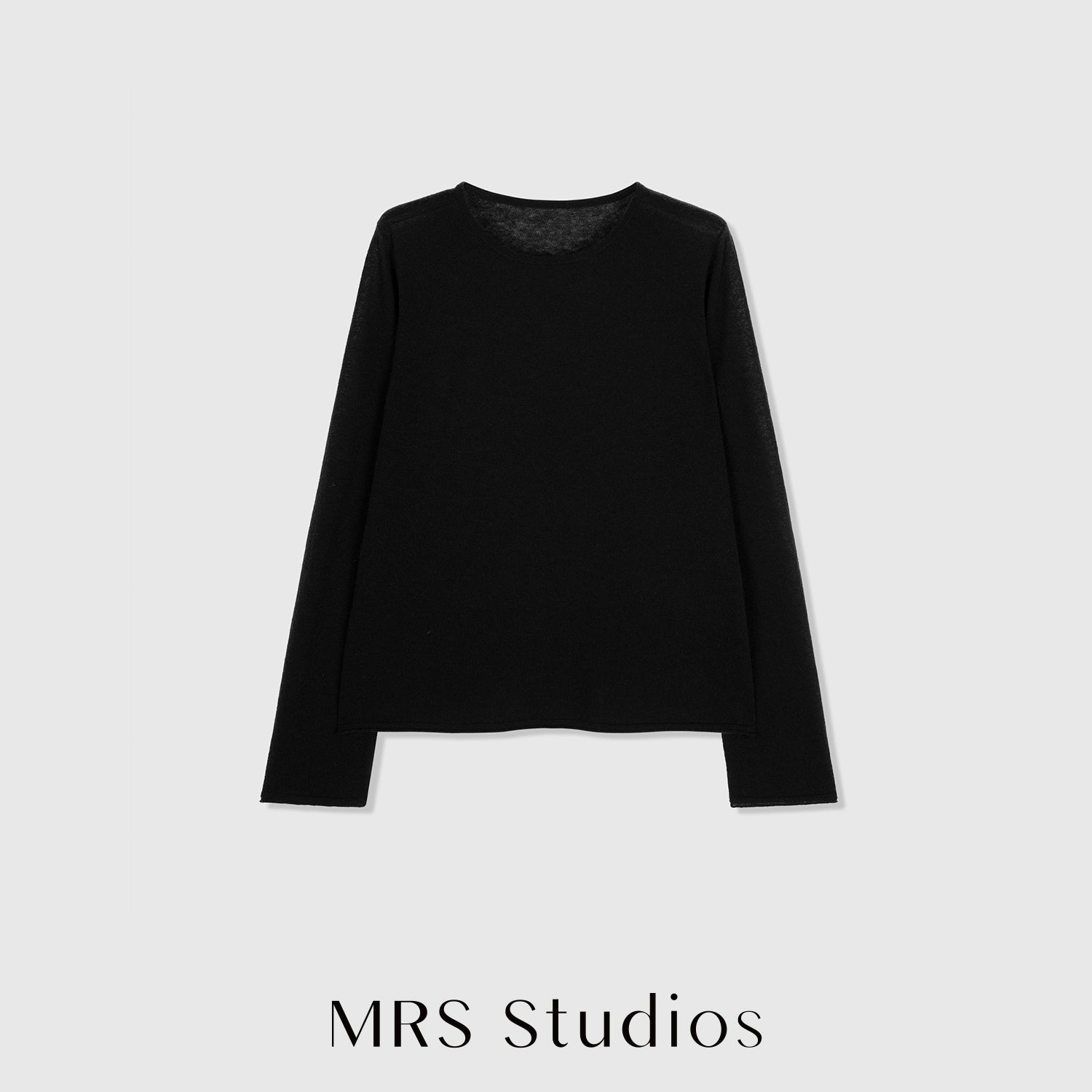 Airy Wool Cashmere Knit Pullover | Ultra Fine Lightweight Layering Top | Crew Neck Women Sweater | MRS Studios