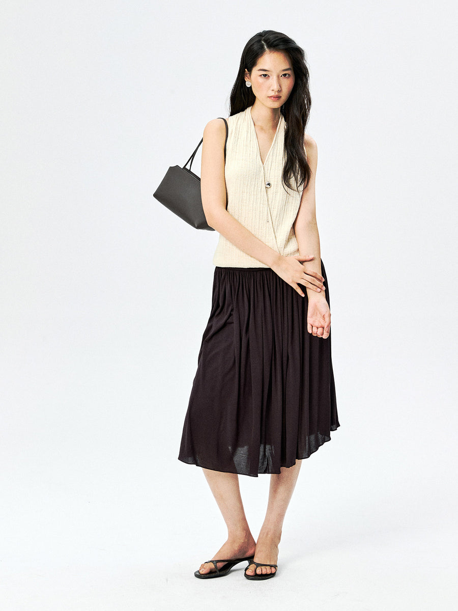 Linen Blend Knit Tank, view 6