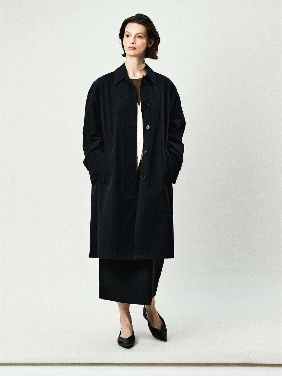 Cotton Hemp Relaxed-Fit Trench Coat
