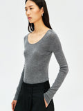 Seamless Fine Merino Wool Base Top | Italian Yarn | Crew & Scoop Neck | Women Knitwear | MRS Studios