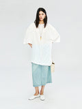 Wash-Crinkle Jersey T-Shirt Dress | Origami Crumpled Texture | Drop Shoulder Mid Sleeve | Women Dress | MRS Studios