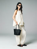 Calfskin Cross-Strap Mules | Lychee-Grain Leather | Leather Sole | Women Shoes | MRS Studios