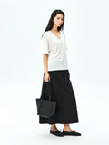Lyocell Cotton T-Shirt | V-Neck | Relaxed Slimming Fit | Women Top | MRS Studios