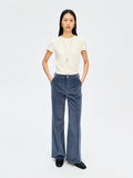 High-Waist Corduroy Straight Trousers | Vintage Cotton-Blend Corduroy | Relaxed Tailored Fit | Women Pants | MRS Studios