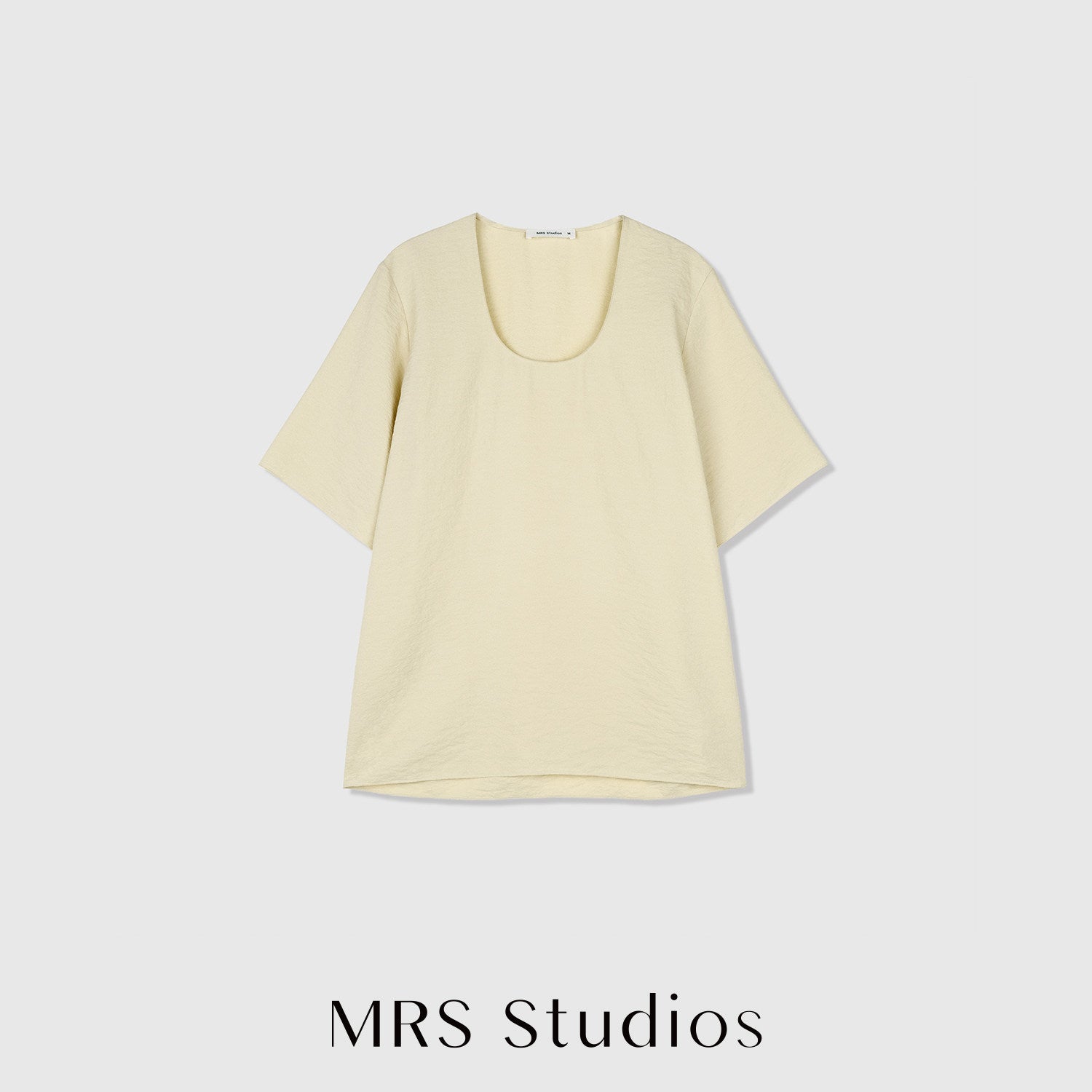 Dry Silk Mulberry Silk Short-Sleeve Top | Egg-Shaped Neckline | Minimalist Relaxed Cut | Women Top | MRS Studios