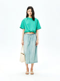 Cotton Denim Trousers Shorts and Skirt Set | Drawstring Elastic Waist | Washed Finish | Women Bottoms | MRS Studios
