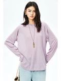 Lyocell Snowflake-Texture Top | Relaxed H-Line Cut | Semi-Sheer Long Sleeve | Women Top | MRS Studios