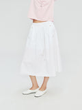 Japanese Omi-Sarashi Cotton A-Line Skirt | Drawstring Elastic Waist | Cotton Half-Lining and Shell Buttons | Women Skirt | MRS Studios